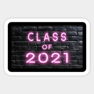 Class of 2021 Neon Sign Pink Sticker